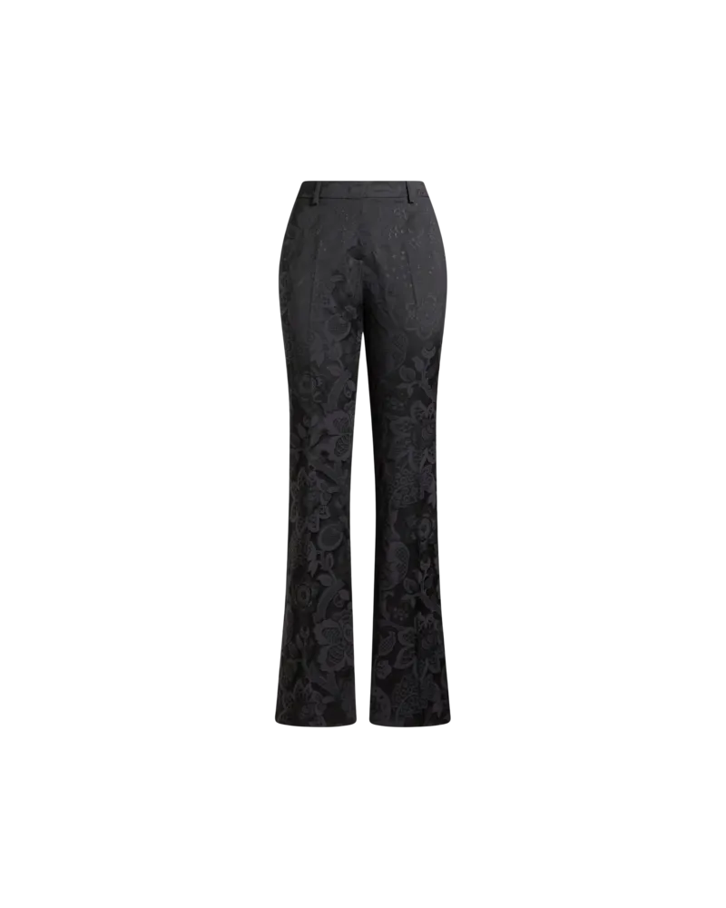 Etro Hose Aus Jacquard Ton In Ton, Damen, Schwarz, Größe Schwarz