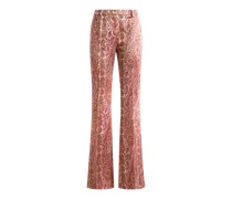 Flared Jacquard-hose Aus Einer Baumwollmischung Mit Paisley-foliage-motiv, Damen, Rot, Größe