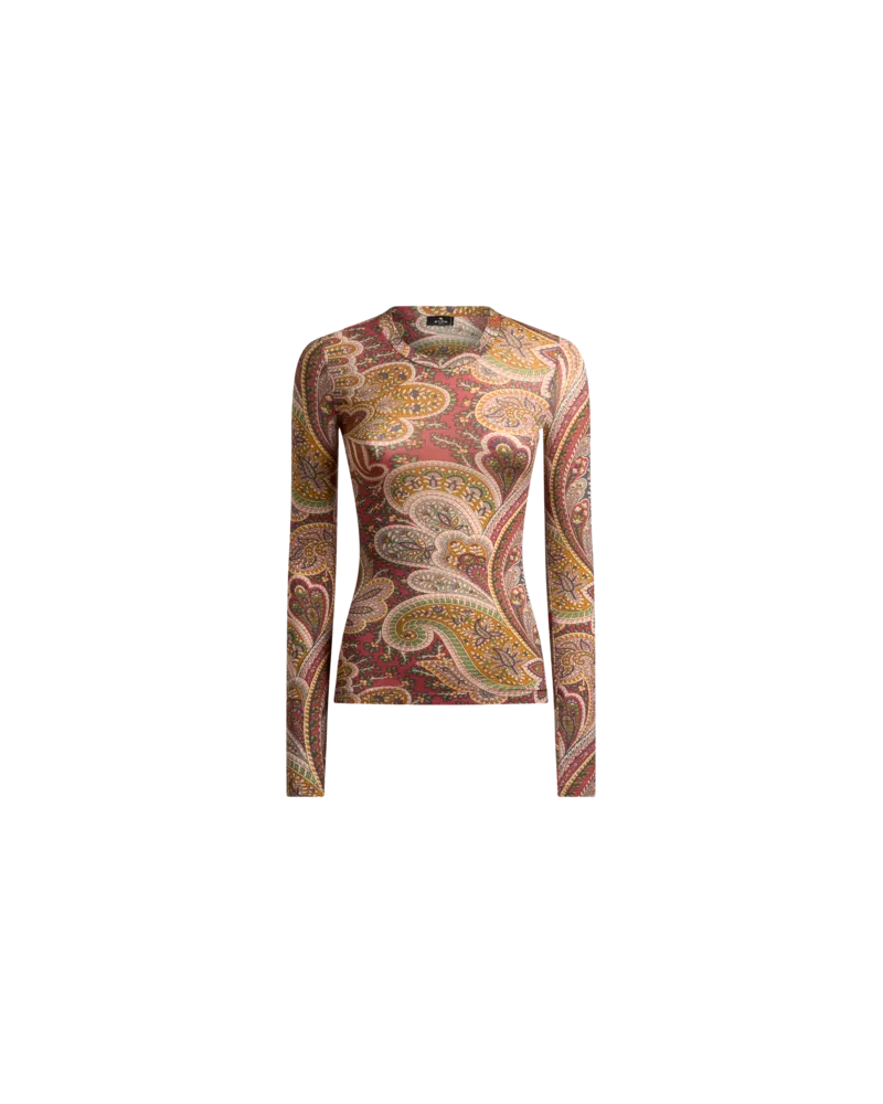 Etro Top Mit Paisleymuster Aus Einem Wollmischgewebe, Damen, Multicolor, Größe Multicolor