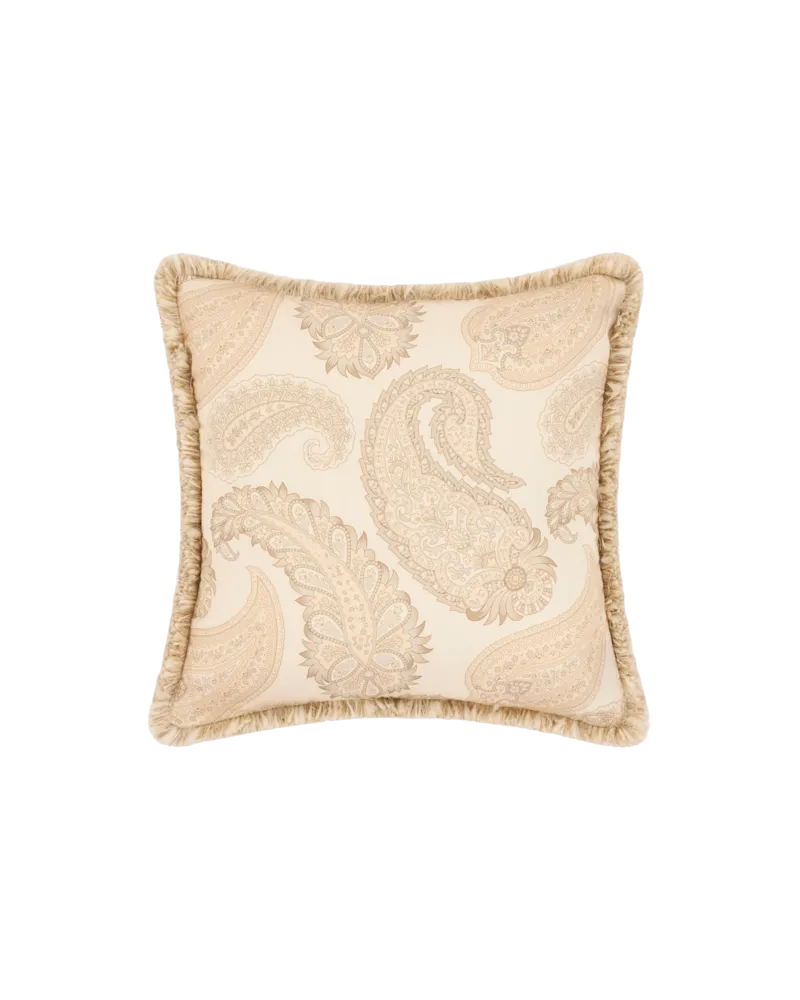 Etro Kissen Aus Baumwolle Mit Doppeltem Print, Beige Beige