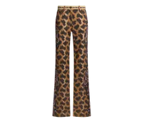 Bootcut-jeans Aus Bull-denim Mit Animal-motiv, Damen, Braun, Größe