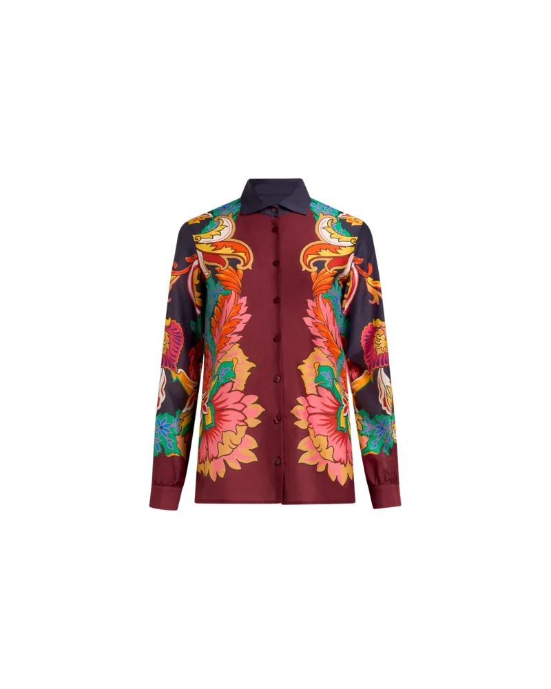 Etro Hemd Mit Floralem Maxi-tuchdruck, Damen, Multicolor, Größe Multicolor
