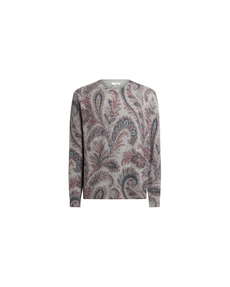 Etro Pullover Aus Kaschmir Im Jacquardmuster, Herren, Grau, Größe Grau