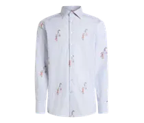 Jacquard-hemd Aus Gestreifter Baumwolle Mit Fil-coupé-muster, Herren, Hellblau, Größe