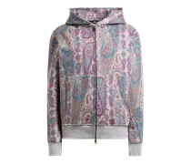 Sweatshirt Aus Baumwolle Mit Paisley-foliage-motiv, Damen, Multicolor, Größe