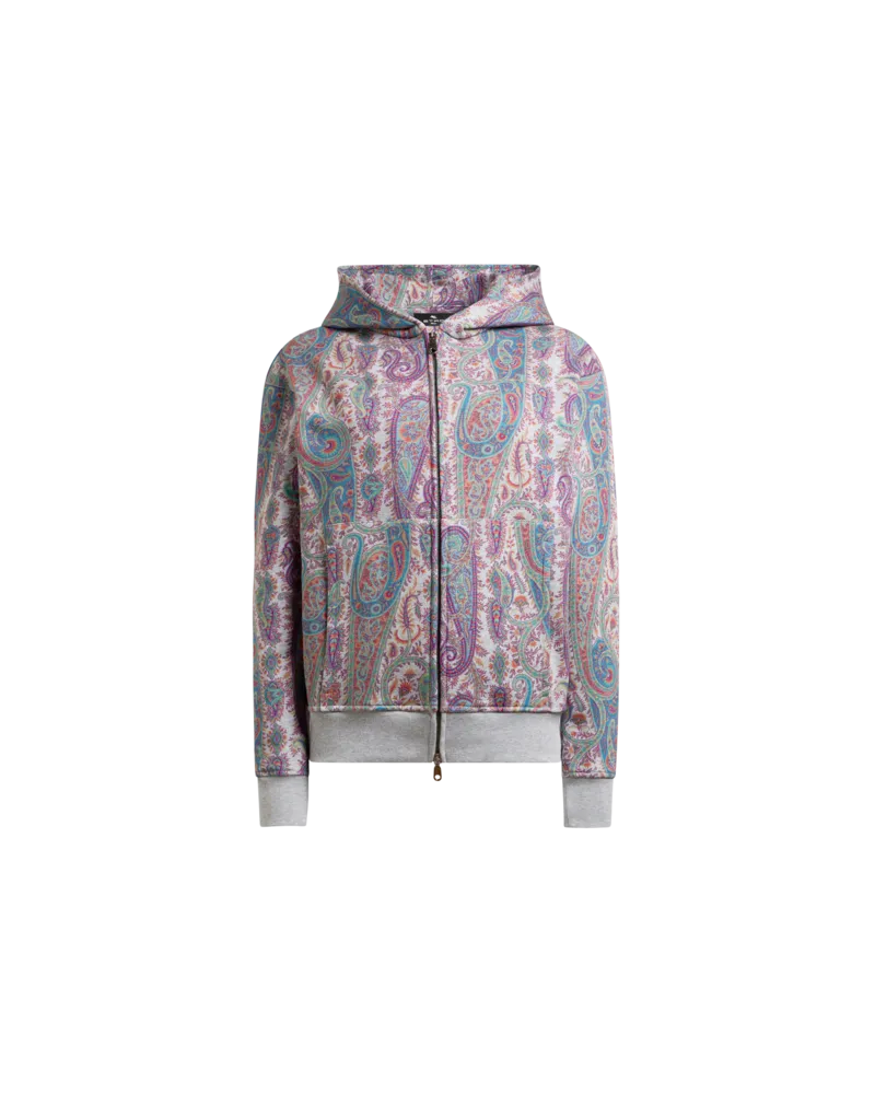 Etro Sweatshirt Aus Baumwolle Mit Paisley-foliage-motiv, Damen, Multicolor, Größe Multicolor