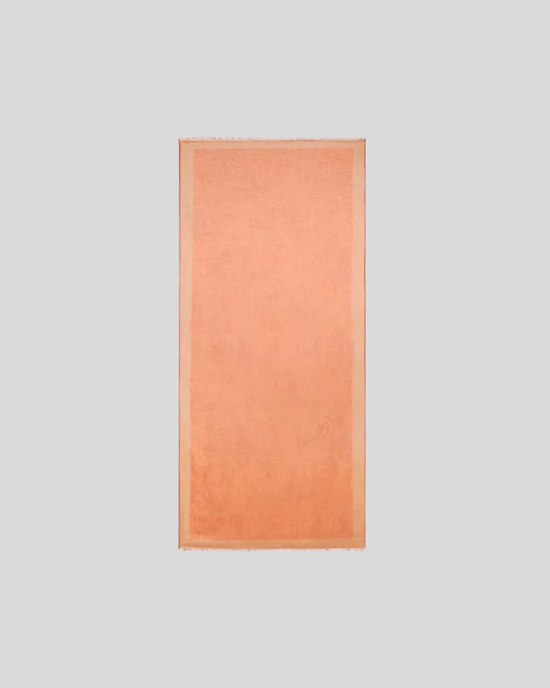 Etro Schal Aus Einer Leinenmischung Mit Paisley-motiv, Herren, Orange Orange