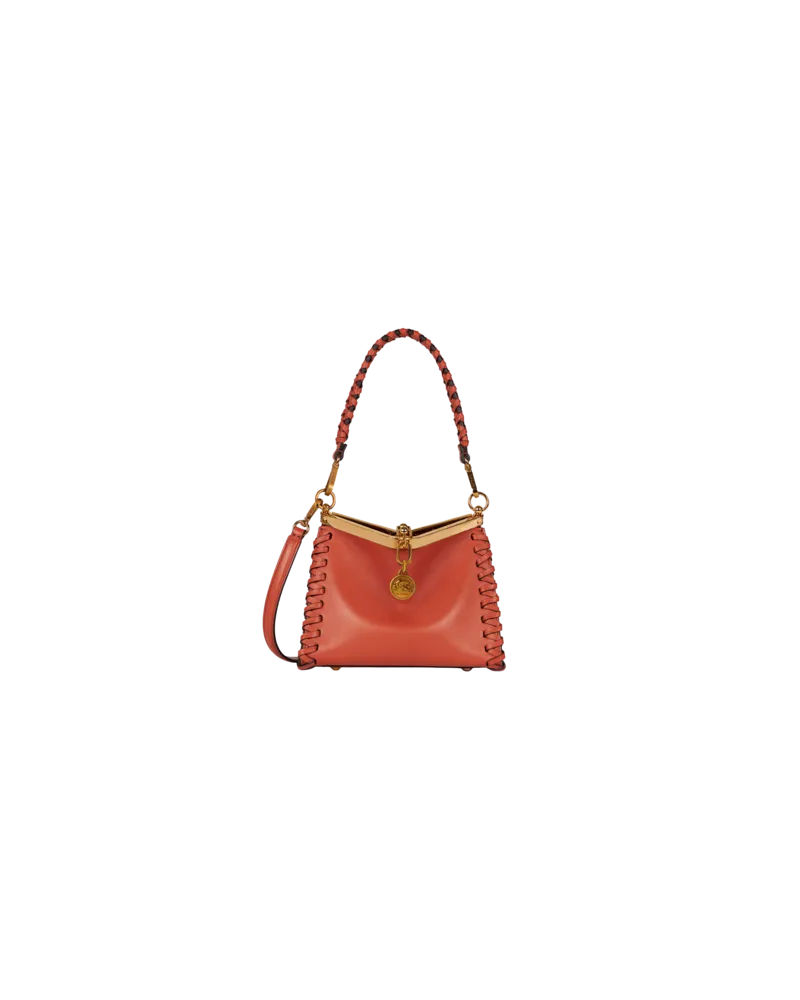 Etro Kleine Vela Tasche Mit Eingezogenen Bändern, Damen, Orange Orange