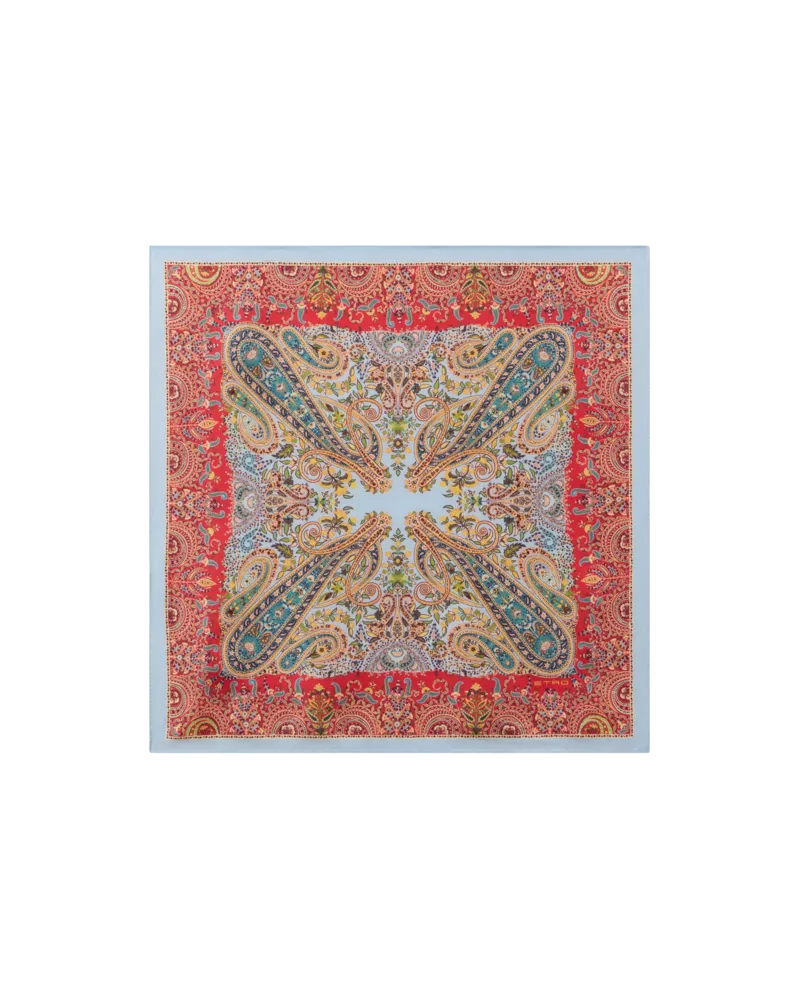 Etro Pochette Aus Seide Mit Makro-paisley, Herren, Rot Rot