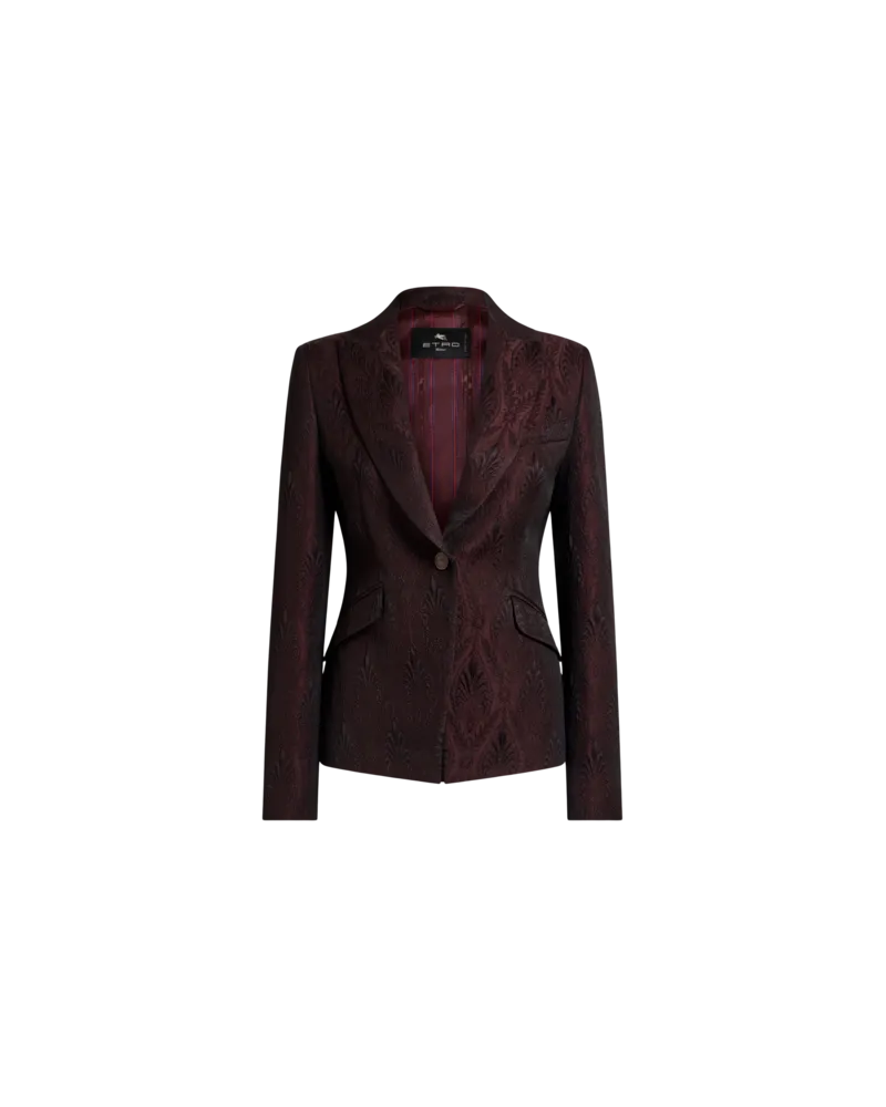 Etro Einreihige Jacquard-jacke Mit Floralem Medaillon-motiv, Damen, Rot, Größe Rot