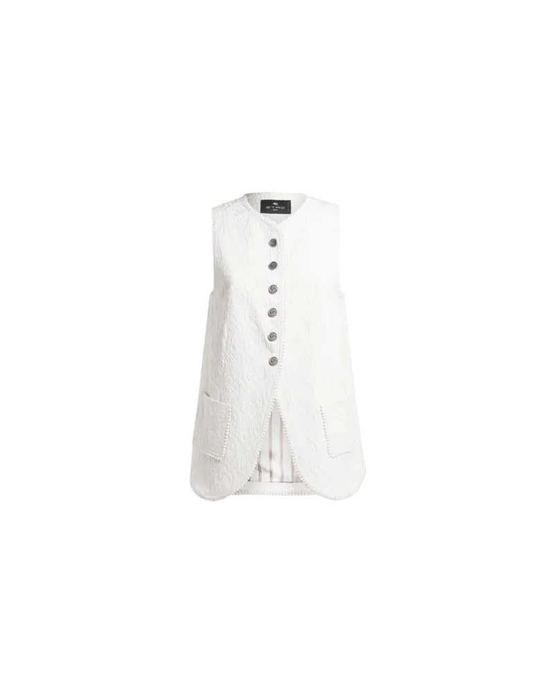 Etro Weste Mit Paisley-jacquardmuster, Damen, Weiß, Größe Weiß