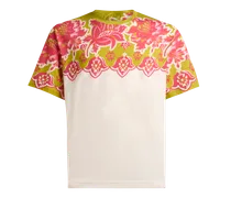 T-shirt Aus Baumwolle Mit Platziertem, Floralem Print, Herren, Weiß, Größe