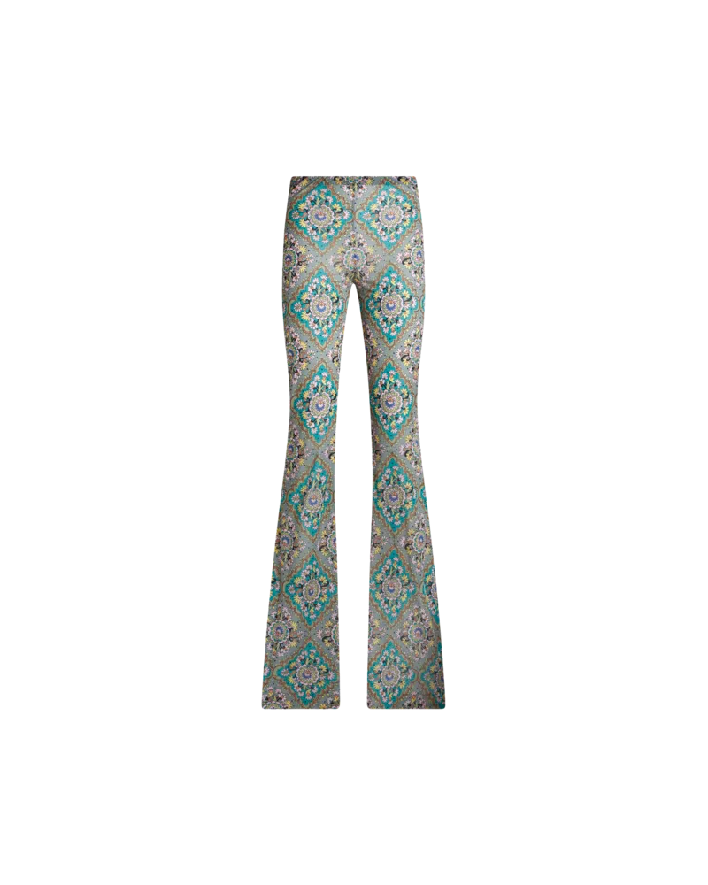 Etro Schlaghose Mit Floralem Medaillon-druck, Damen, Grau, Größe Grau