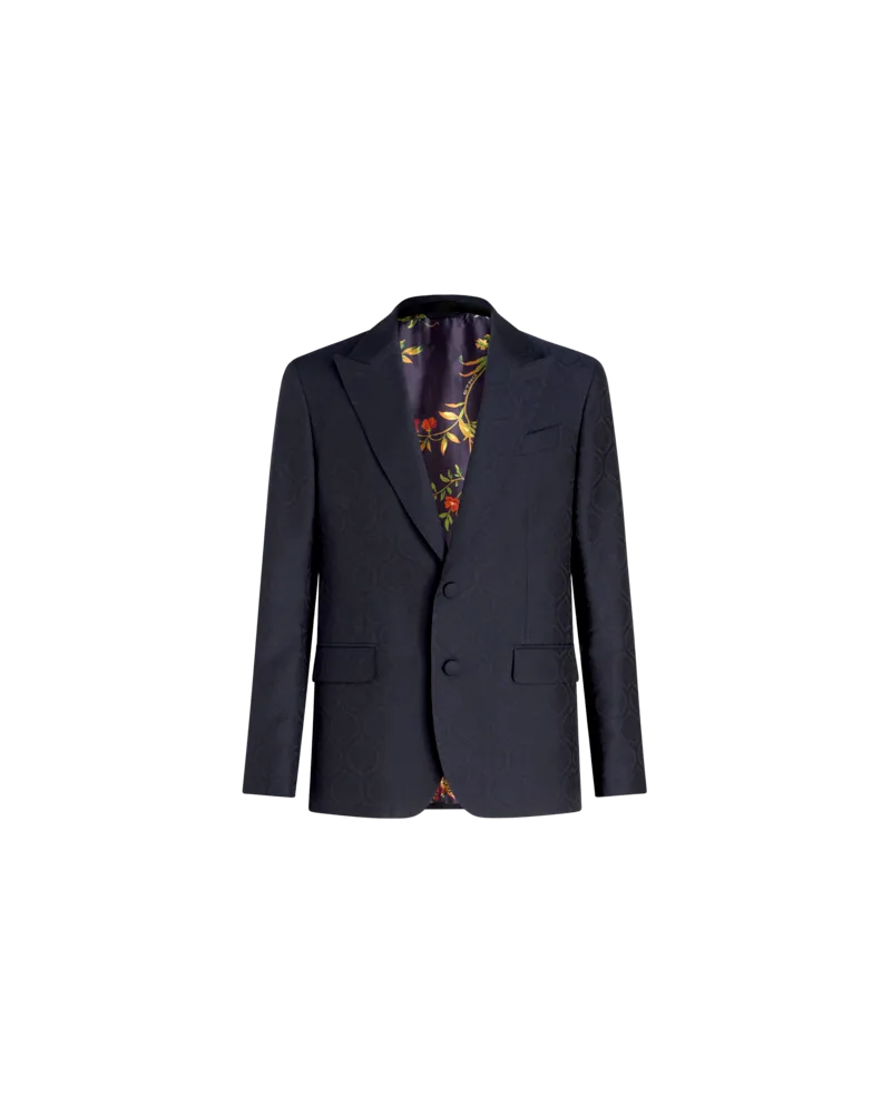 Etro Sakko Aus Baumwoll-woll-jacquard, Herren, Navyblau, Größe Navyblau