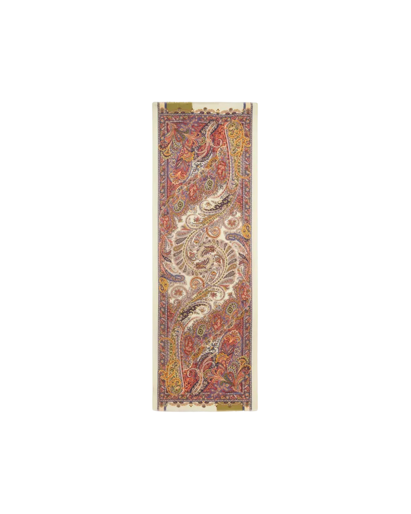 Etro Schal Aus Kaschmir Und Seide Mit Paisley-print, Herren, Cremefarben Cremefarben