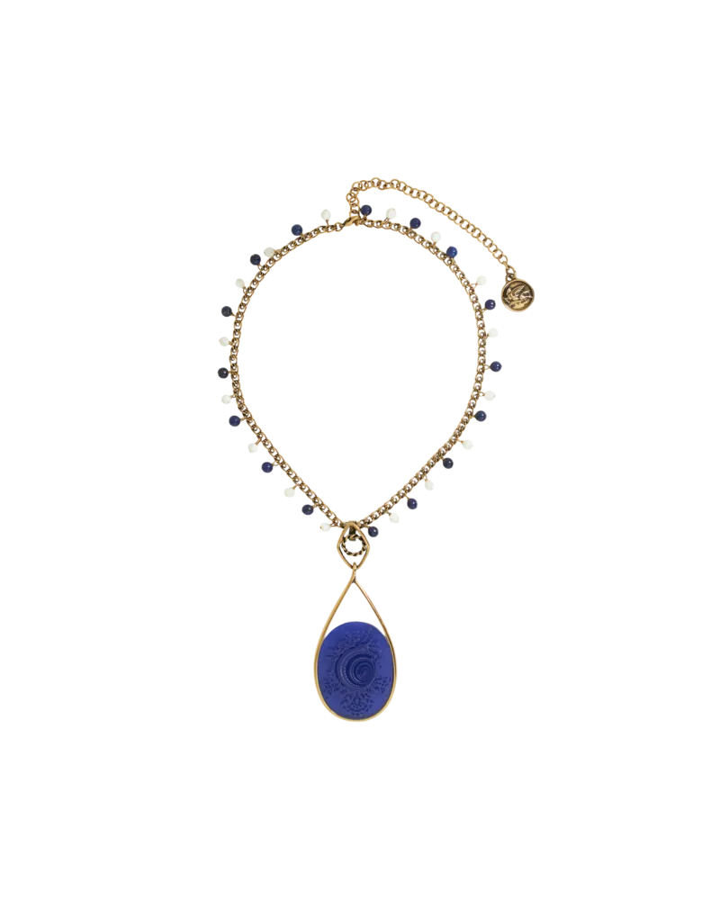 Etro Halskette Mit Anhänger In Kameeform, Damen, Elektroblau Elektroblau