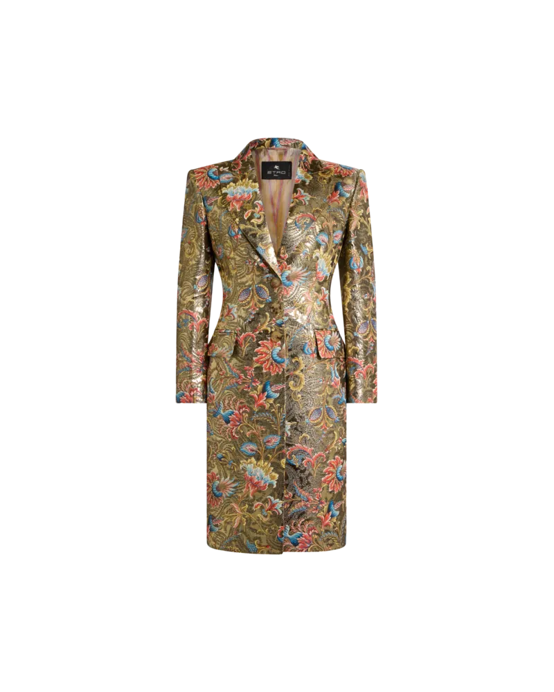 Etro Jacquard-mantel Mit Paisley-motiv, Damen, Gold, Größe Gold