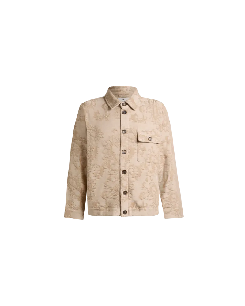 Etro Hemdjacke Aus Trikot Aus Baumwolle Mit Ramage-motiv, Herren, Beige, Größe Beige