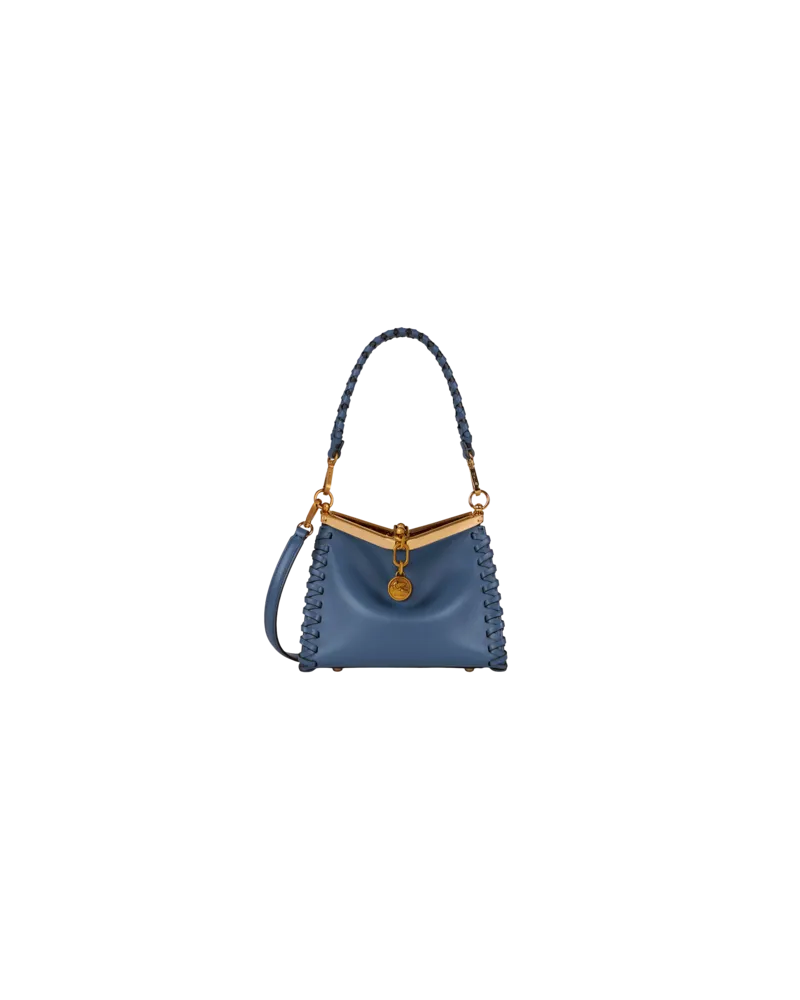 Etro Kleine Vela Tasche Mit Eingezogenen Bändern, Damen, Hellblau Hellblau