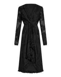 Etro Kleid Aus Seidenjacquard, Damen, Schwarz Schwarz