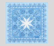 Pochette Aus Seide Mit Floralem Paisley-motiv, Herren, Hellblau