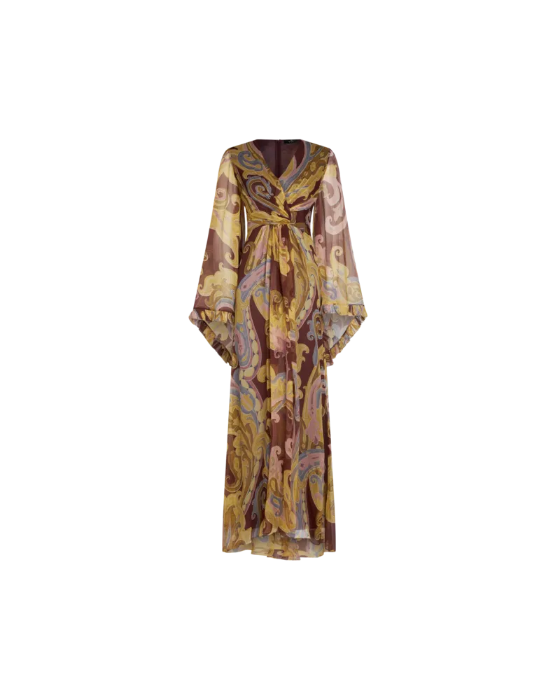 Etro Kleid Aus Bedruckter Seide, Damen, Bordeaux, Größe Bordeaux