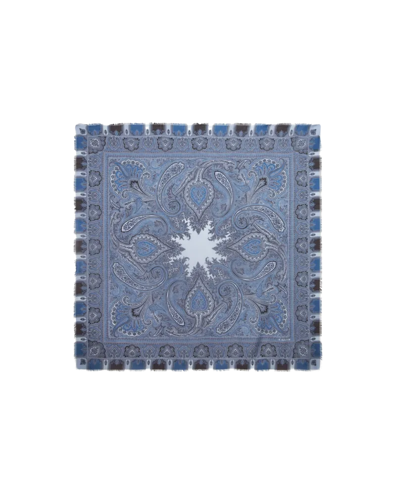 Etro Schultertuch Aus Bedrucktem Kaschmir, Damen, Navyblau Navyblau