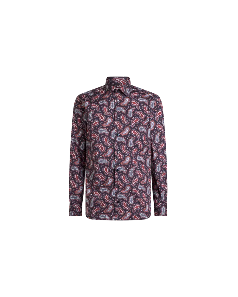 Etro Hemd Aus Baumwolle Mit Paisleyprint, Herren, Blau, Größe Blau