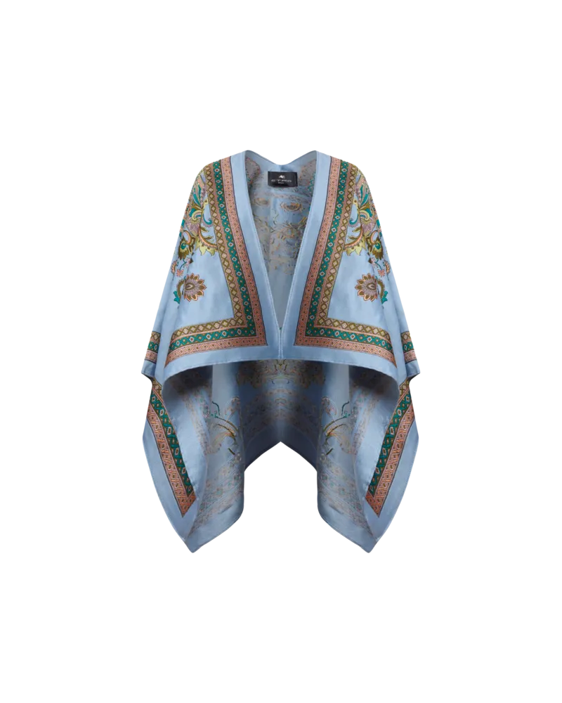 Etro Cape Aus Jacquard-fil-coupé, Damen, Hellblau Hellblau