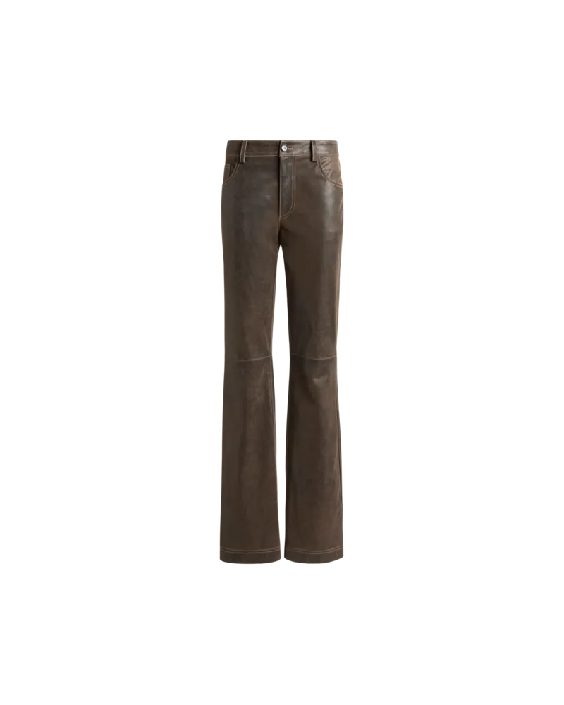 Etro Hose Aus Leder, Damen, Braun, Größe Braun