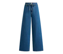 Culotte-jeans Mit Gürtel, Damen, Navyblau, Größe