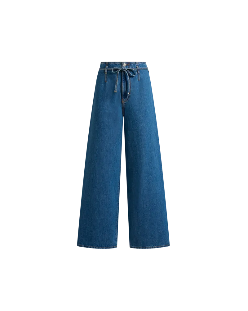 Etro Culotte-jeans Mit Gürtel, Damen, Navyblau, Größe Navyblau