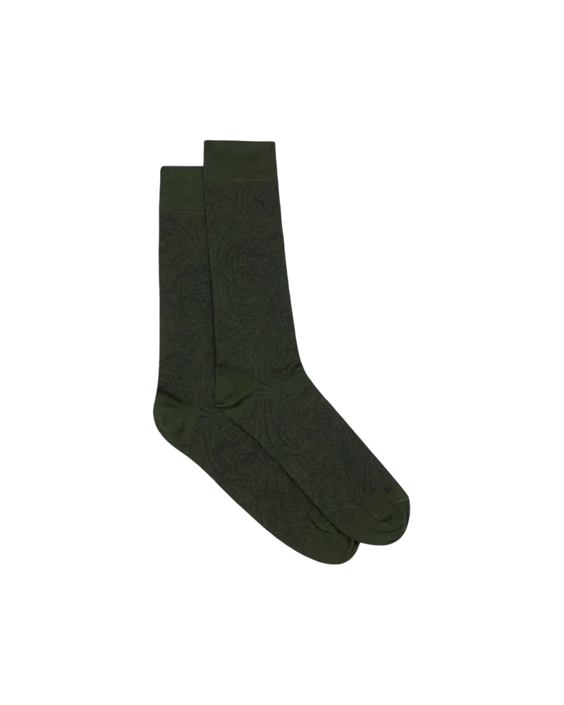Etro Jacquard-socken Mit Paisley-muster, Herren, Dunkelgrün, Größe Dunkelgrün
