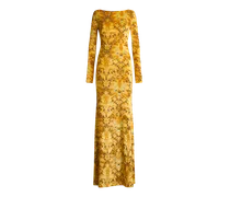 Kleid Aus Jacquard-chenille, Damen, Gelb, Größe