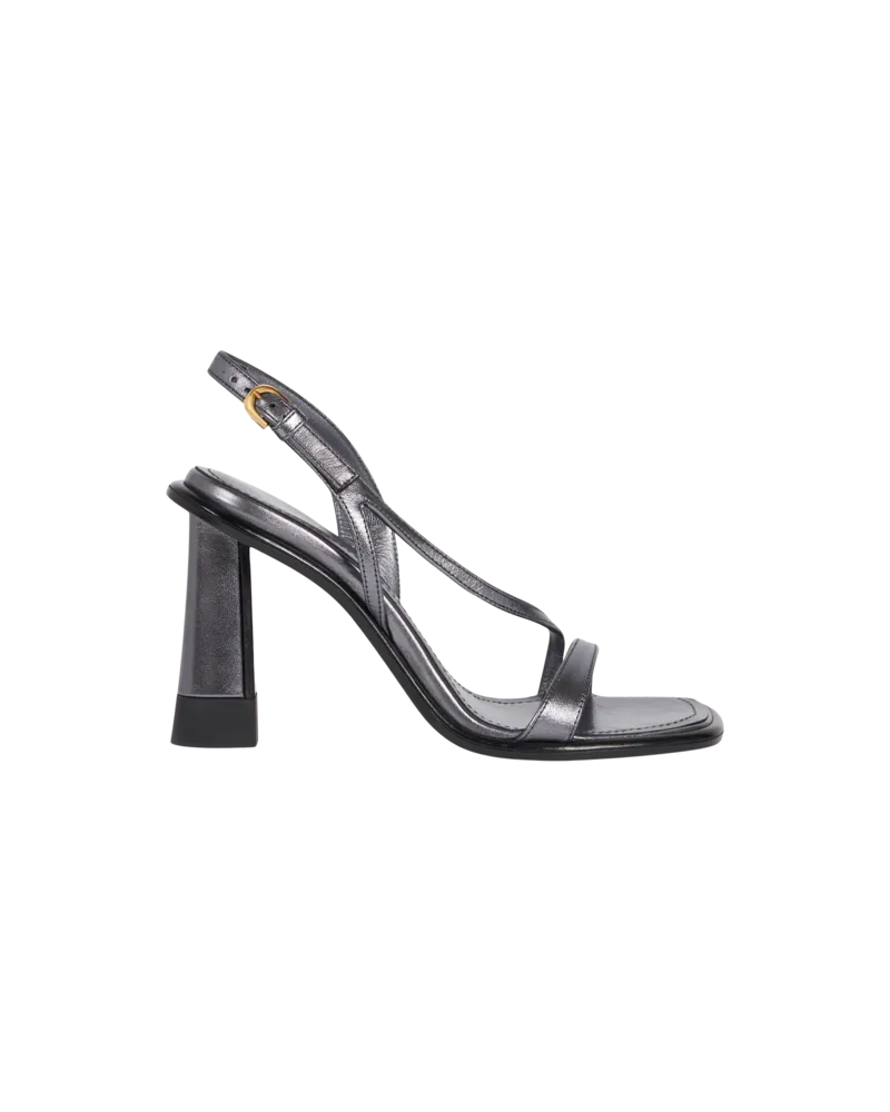 Etro Sandalen Aus Laminiertem Leder, Damen, Grau, Größe Grau