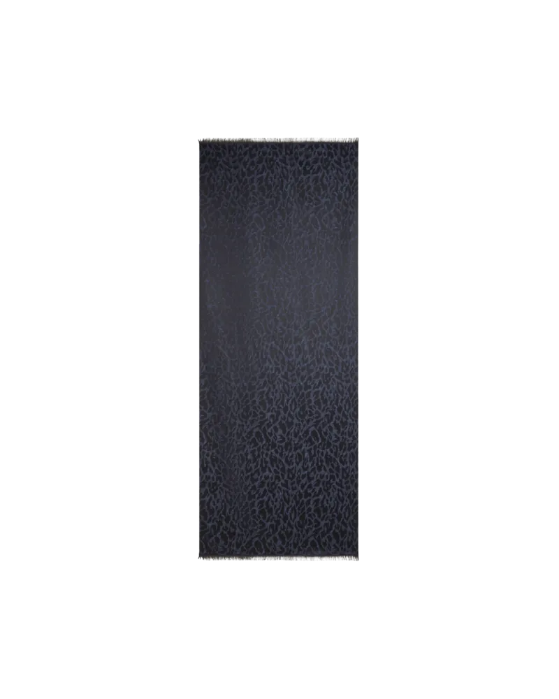 Etro Schal Aus Einer Wollmischung Mit Animal-muster, Herren, Blau Blau