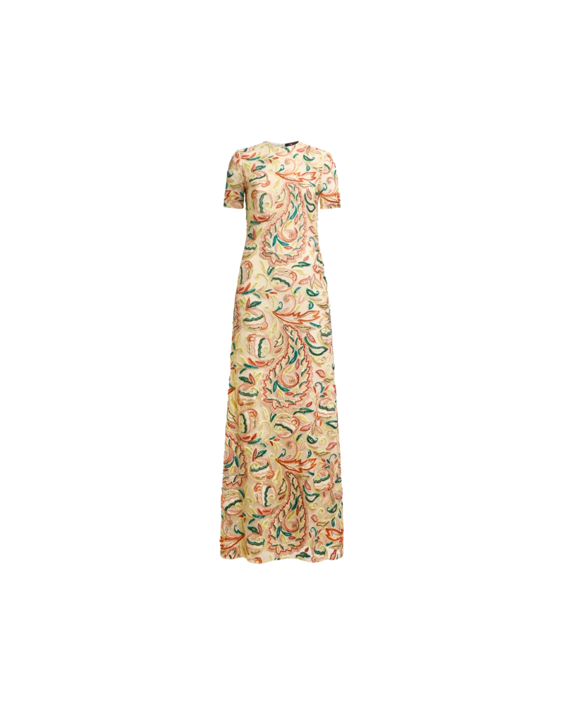 Etro Langes Kleid In Häkeloptik Mit Floraler Stickerei, Damen, Beige, Größe Beige