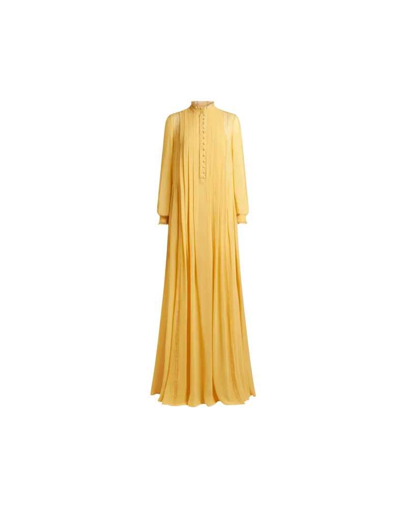 Etro Plissiertes Kleid Aus Seide, Damen, Gelb, Größe Gelb