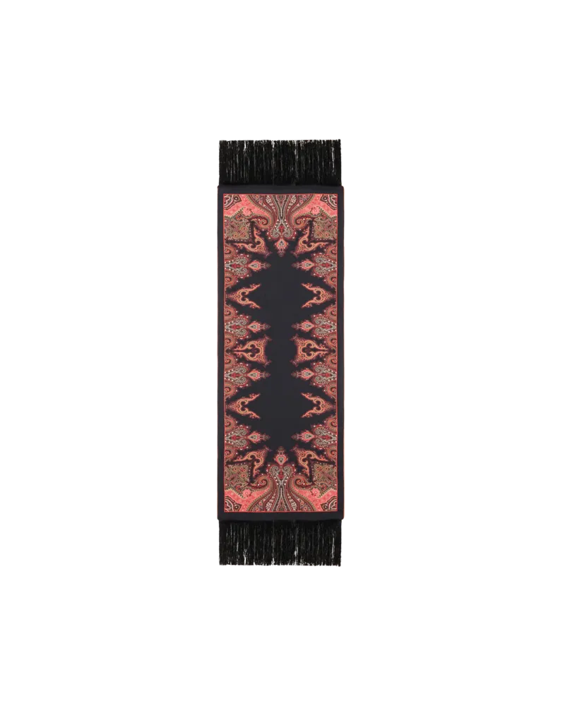 Etro Schal Aus Seidensatin Mit Geometrischem Animal-motiv, Damen, Multicolor Multicolor