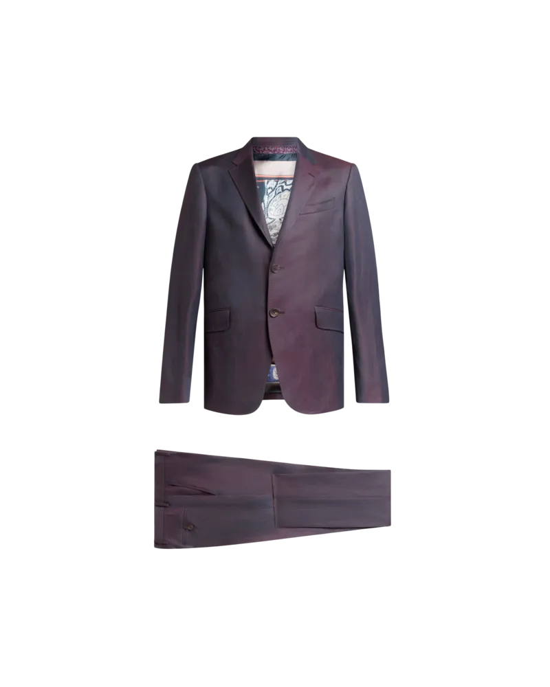 Etro Einreihiger Anzug Aus Wolle Und Leinen, Herren, Violett, Größe Violett