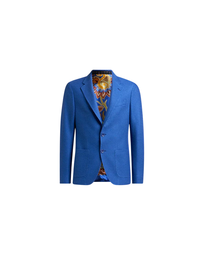 Etro Jacke Aus Jersey In Flechtoptik, Herren, Blau, Größe Blau