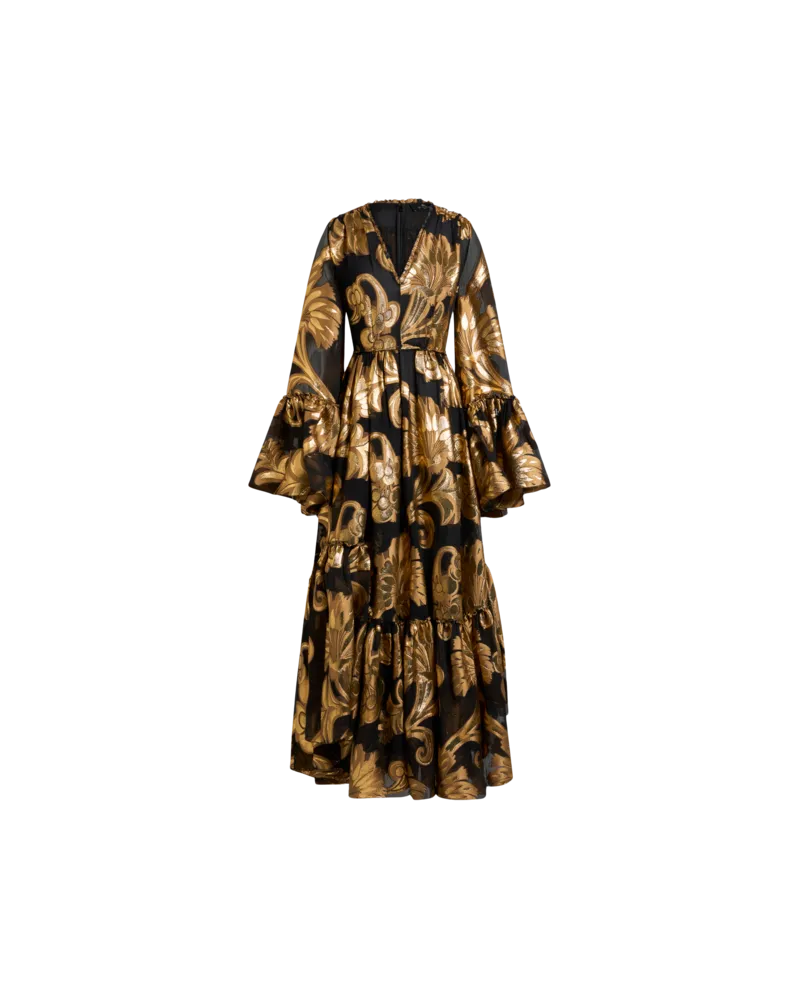 Etro Langes Kleid Aus Fil Coupé, Damen, Beige, Größe Beige