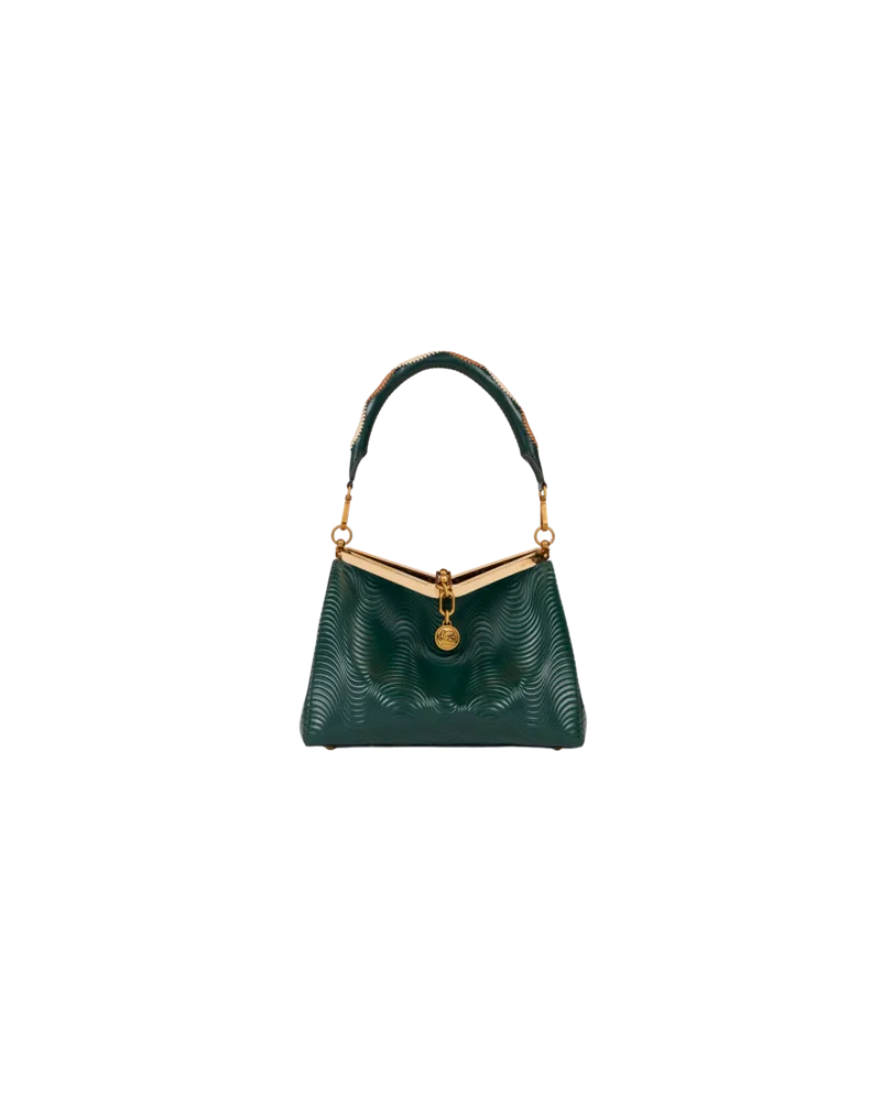 Etro Mittelgrosse Tasche Vela Mit Wellenmotiv Und Pochette, Damen, Grün Grün
