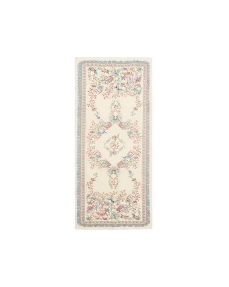 Etro Jacquard-schal Aus Einer Baumwollmischung Mit Floralem Motiv, Herren, Beige Beige