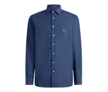 Chambray-hemd Mit Etro-logo, Herren, Navyblau, Größe