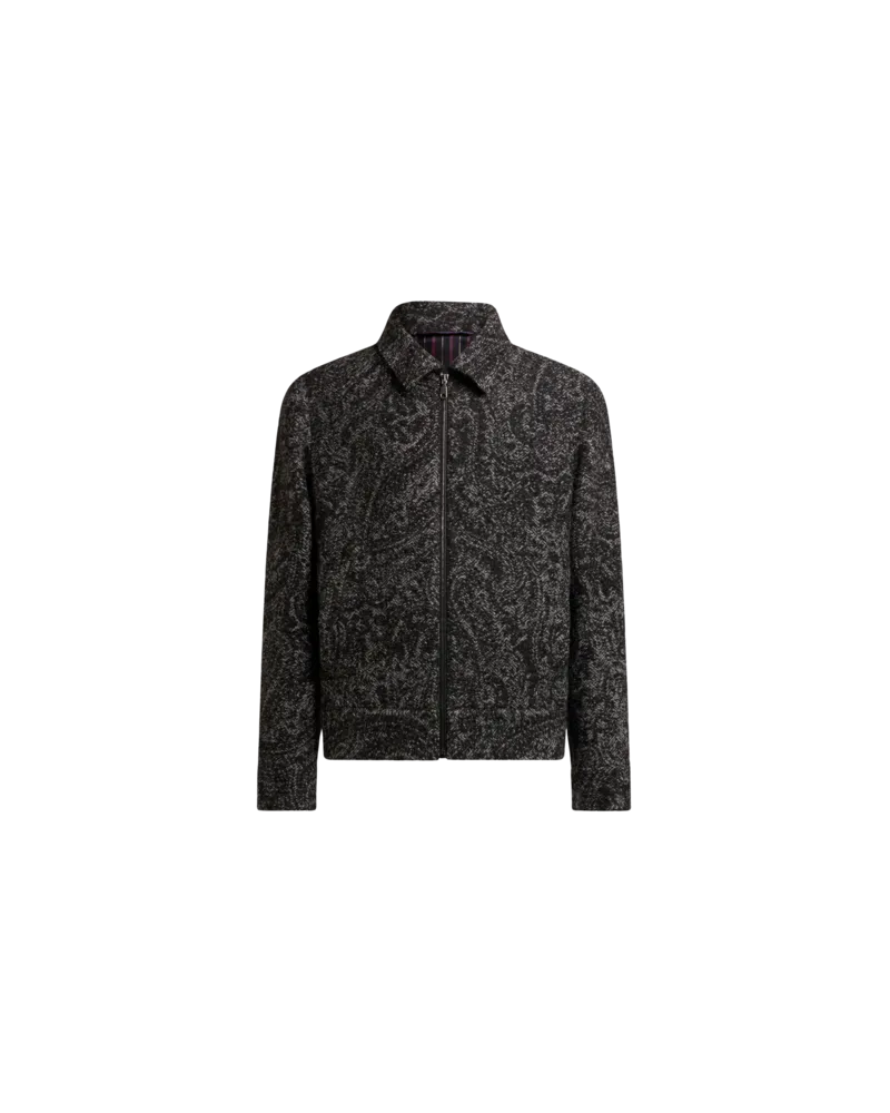 Etro Bomberjacke Aus Einer Wollmischung Mit Jacquardmuster, Herren, Grau, Größe Grau
