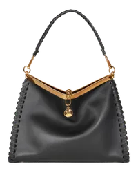 Etro Grosse Vela Tasche Mit Eingezogenen Bändern, Damen, Schwarz Schwarz