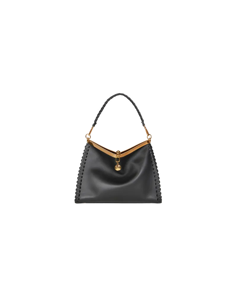 Etro Grosse Vela Tasche Mit Eingezogenen Bändern, Damen, Schwarz Schwarz