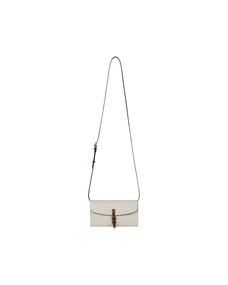 Etro Geldbörse Pony Aus Zweifarbigem Leder Mit Schulterriemen, Damen, Weiß Weiß