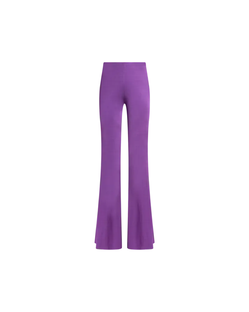 Etro Schlaghose Aus Glänzendem Jersey, Damen, Violett, Größe Violett
